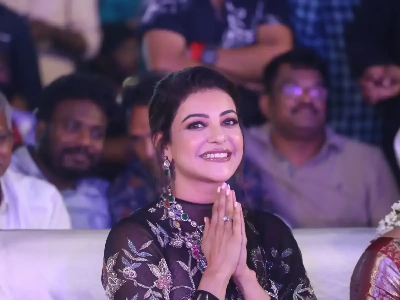 Kajal Aggarwal In Black Saree At Bhagavanth Kesari Movie Launch